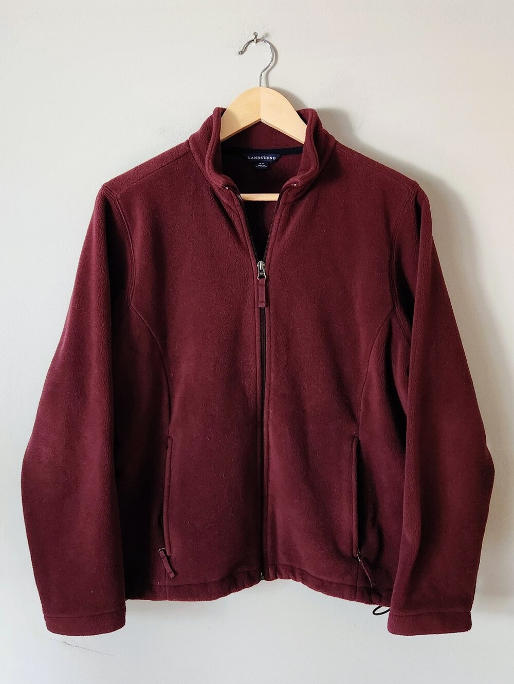 Lands' End Women's Full-Zip Fleece Jacket - Maroon Sz 10-12